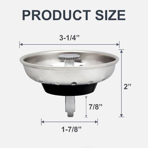 ZM 2 Pack Kitchen Sink Strainer and Stopper Replacement Basket