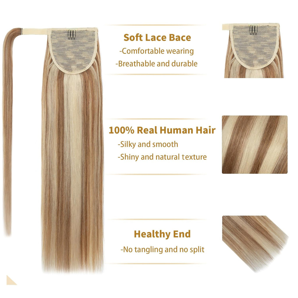 18" Silky Human Hair Ponytail Extension