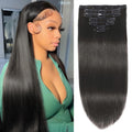 Silky Straight Clip-In Human Hair Extensions 18 inch 140g Set