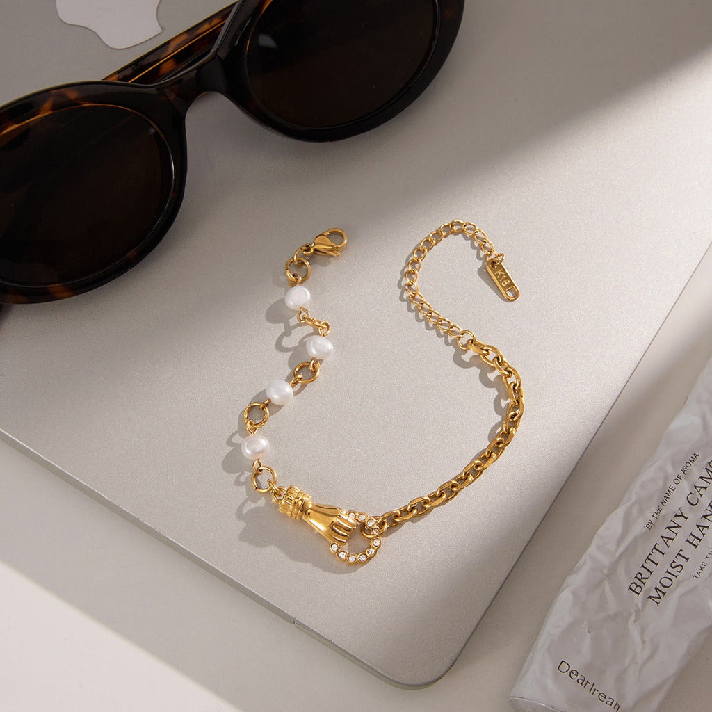 Minimalist 18K Gold-Plated Titanium Steel Cuff Bracelet
