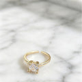 Gold Square Open Ring for Women, Modern Light Luxury Statement
