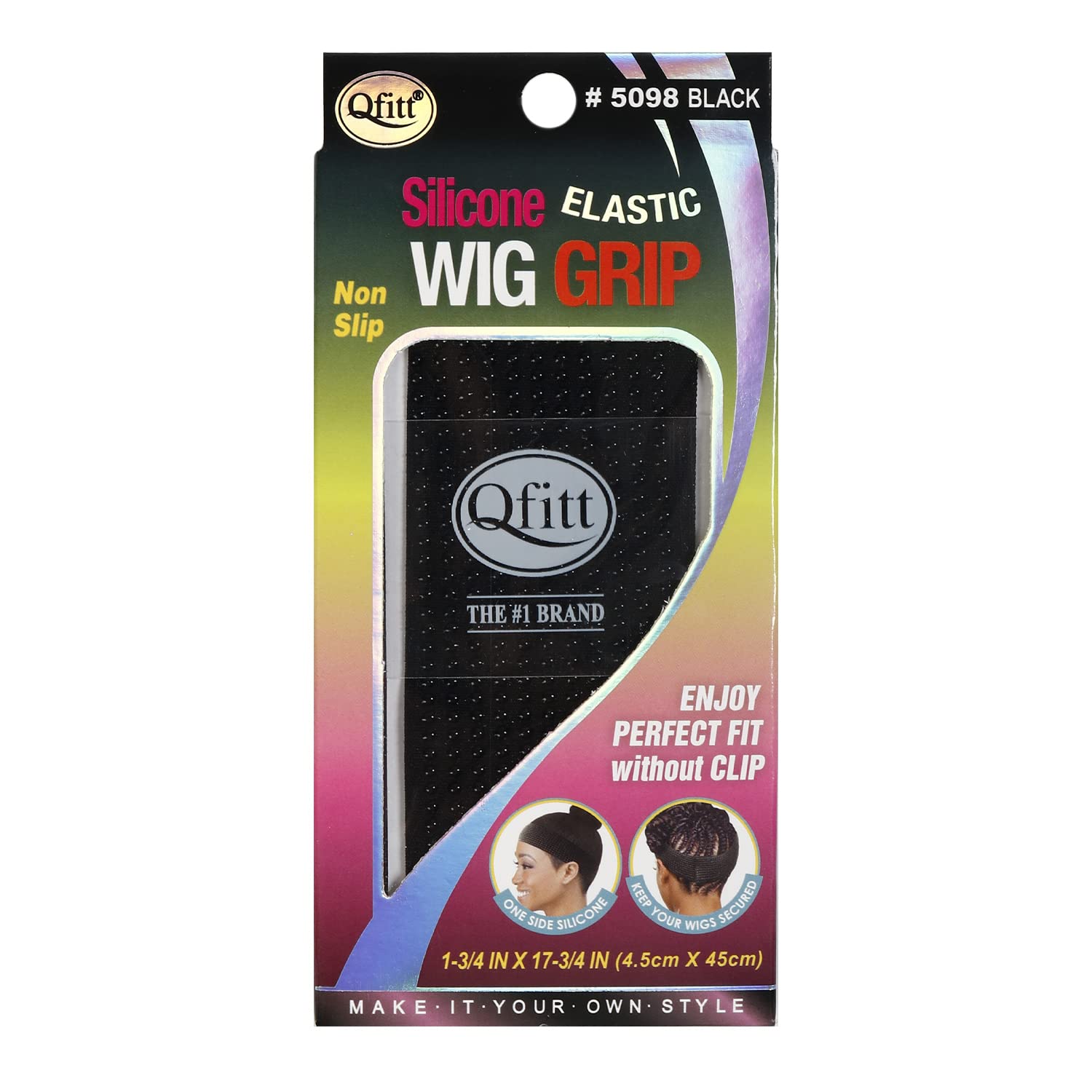 EBO Silicone Elastic Wig Grip Non-Slip Secure Band Black #5098
