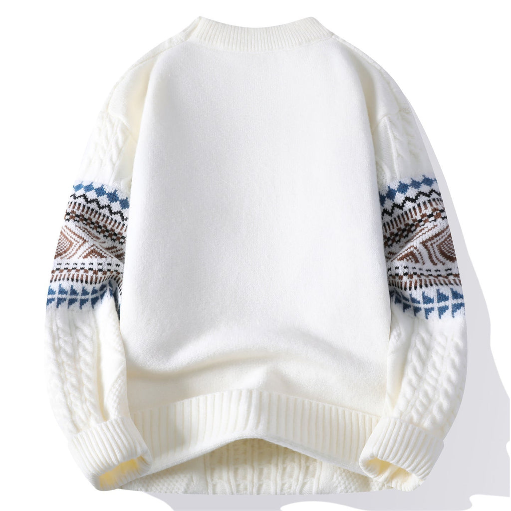 Men's Classic Geometric Mock Neck Sweater