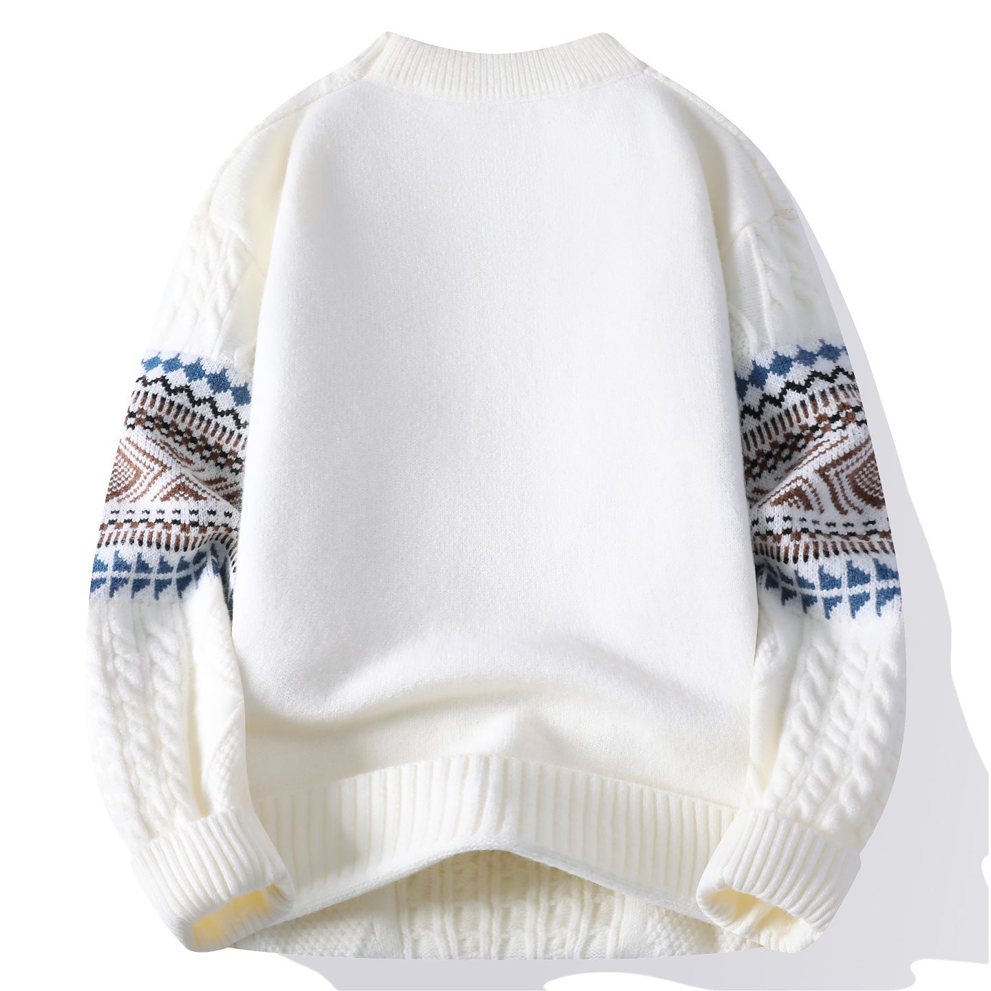 Men's Classic Geometric Mock Neck Sweater