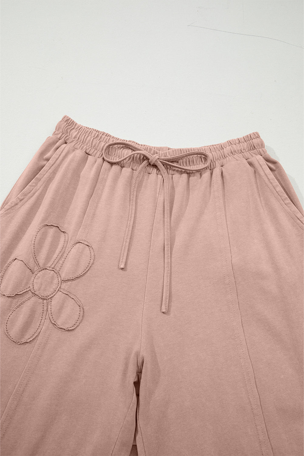 Floral Patch Mineral Wash Terry Knit Pants