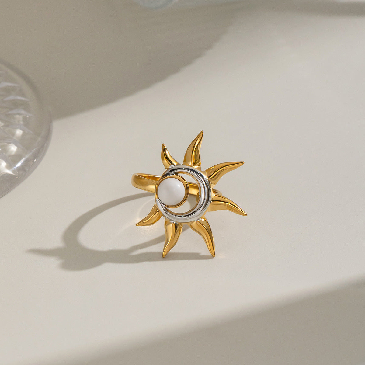 Color-block Ring With A High-end Niche Design Titanium Steel Jewelry