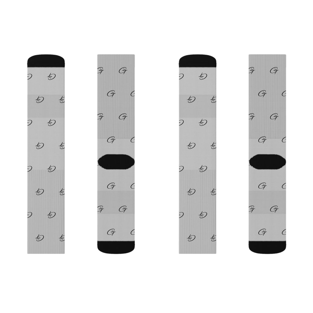 Geometric Print Unisex Socks in Grey and Black Minimalist Style