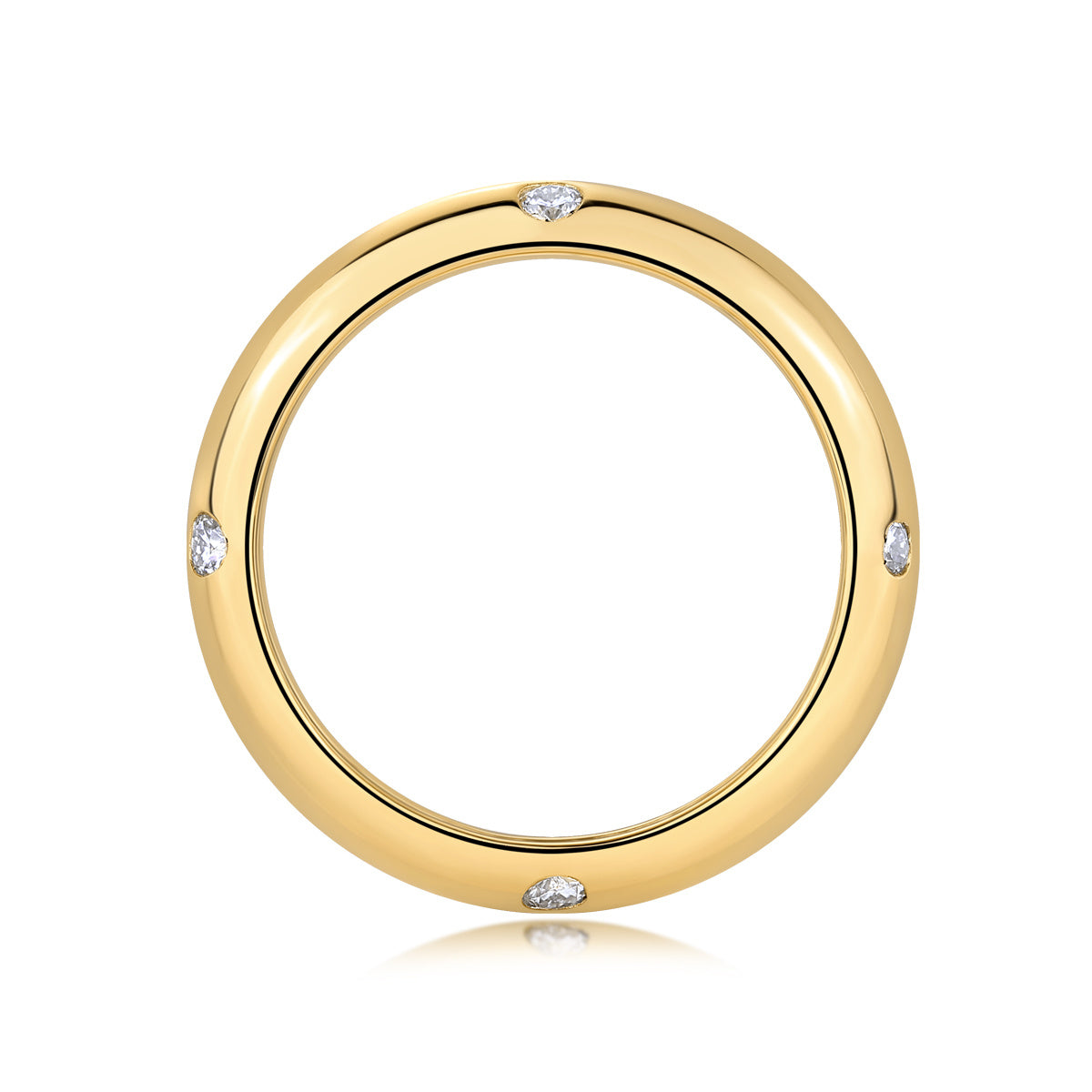 S925 Silver Gold Plated 8-Stone Moissanite Ring, 3.67mm Minimalist Band, D VVS1 GRA US 5-9
