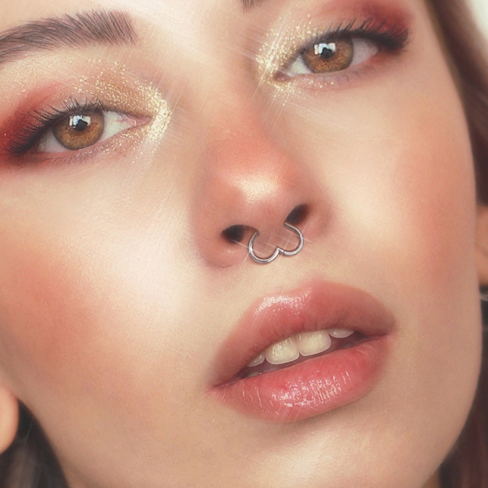 316L Stainless Steel Heart-shaped Closed Nose Ring Earring