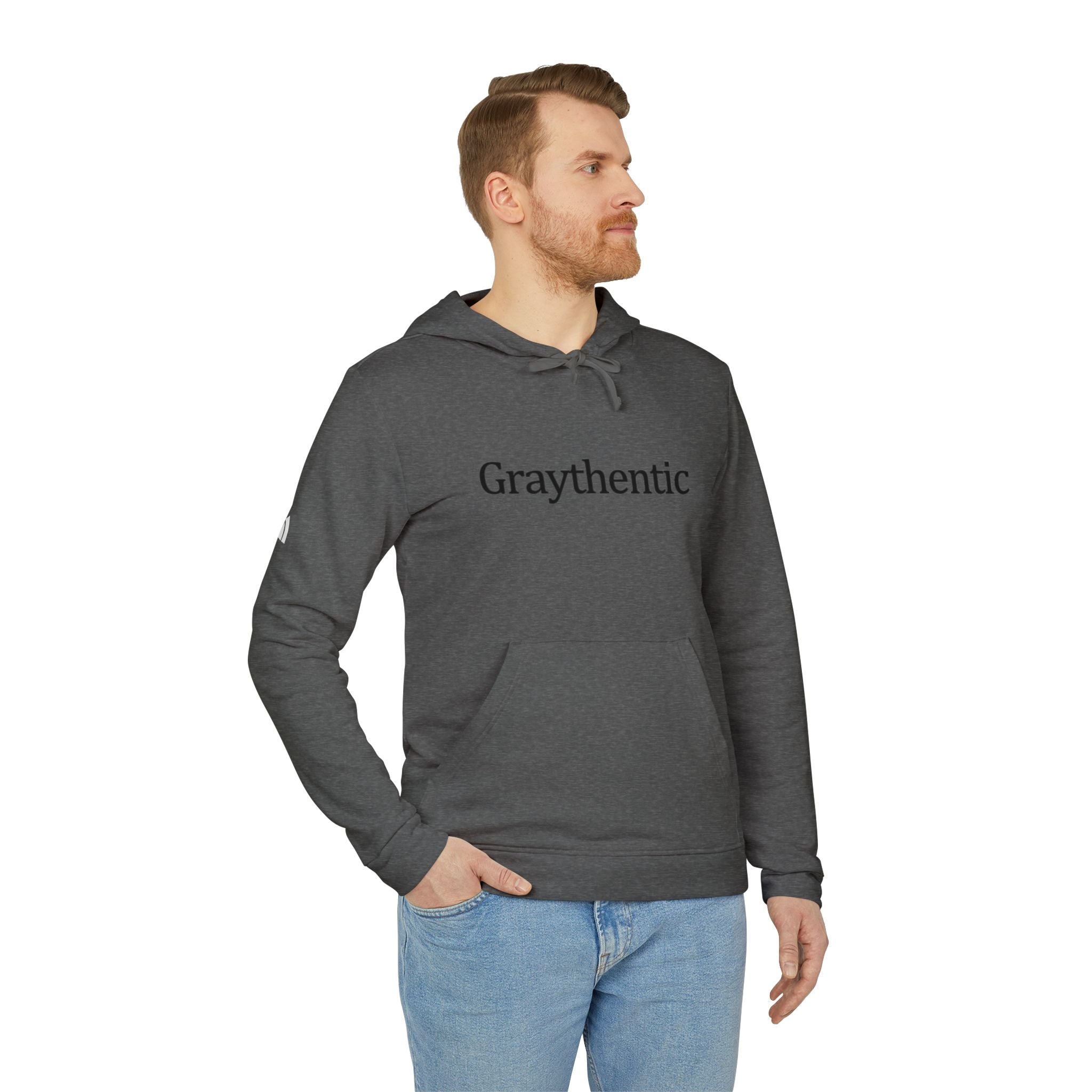 Unisex Fleece Pullover Hoodie in Red, Dark-Gray and White