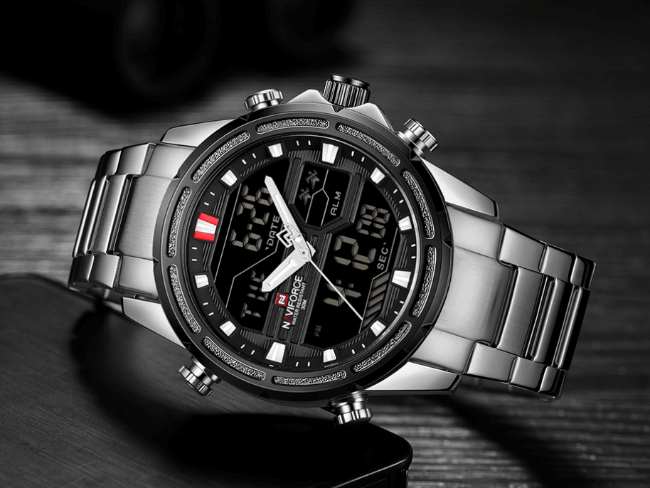Men's Waterproof Analog Digital Multifunction Business Watch