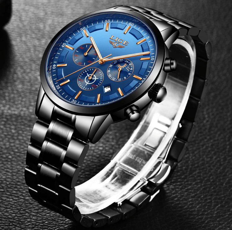 Men's Waterproof Chronograph Watch with Date Display & Luxury Dial