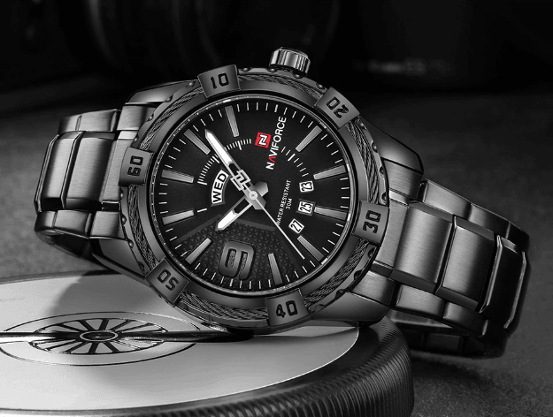 Men's Waterproof Chronograph Watch with Date Display - Modern Metal