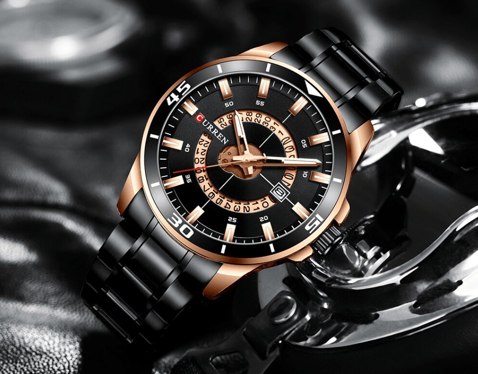 Modern Men's Waterproof Quartz Sports Watch with Fluorescent Hands