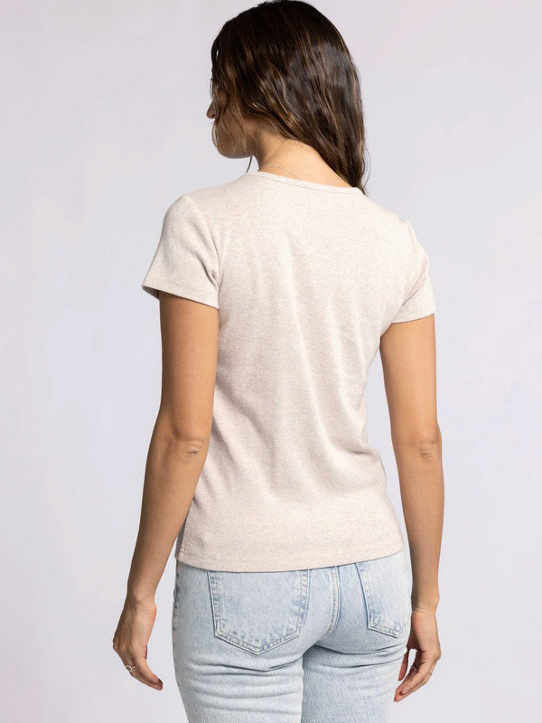 Lexi Tee Crew Neck Relaxed Fit in Cappuccino Heather