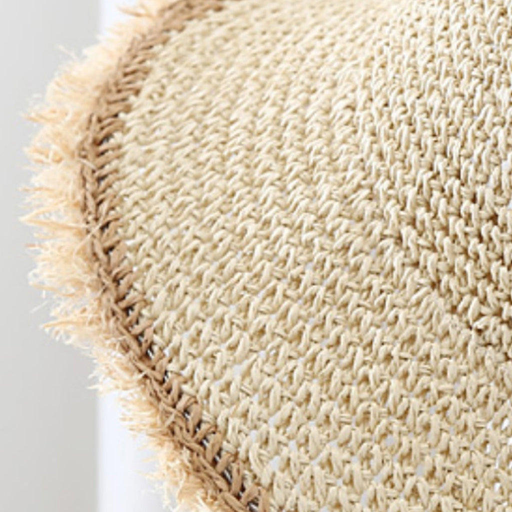 Korean Wide Brim Fringed Woven Straw Hat