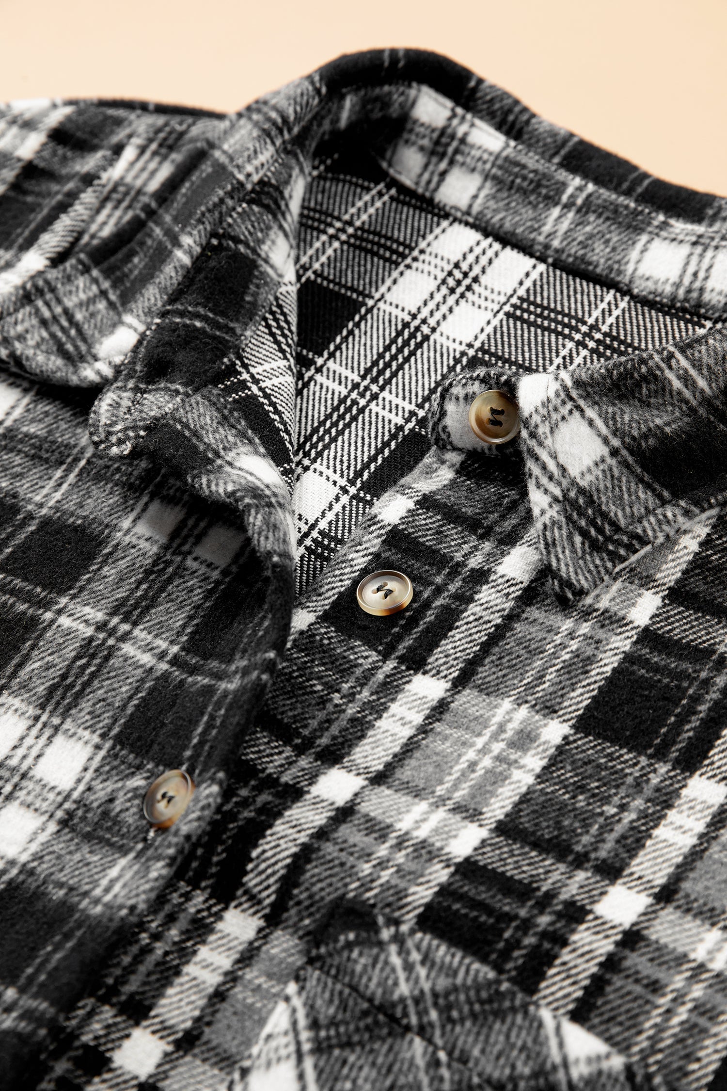 Plus Size Plaid Chest Pocket Long Sleeve Shacket