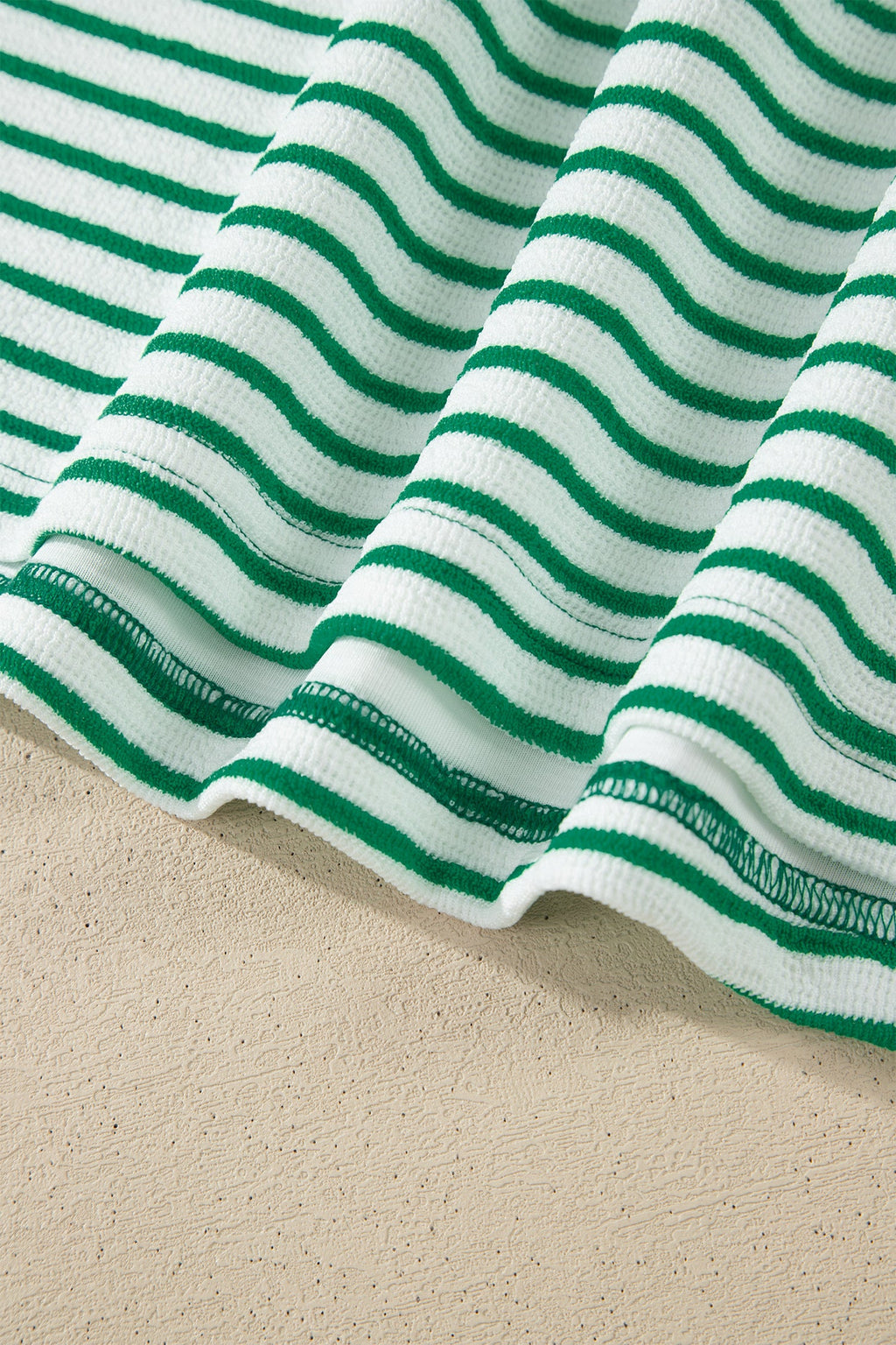 Tilly Stripe Tee & Pants Set - Green & White Casual Loungewear