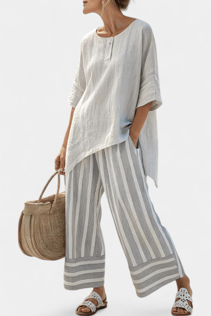 Women's Beach Vacation Two Piece Set Loose Casual Summer Outfit - Image 11