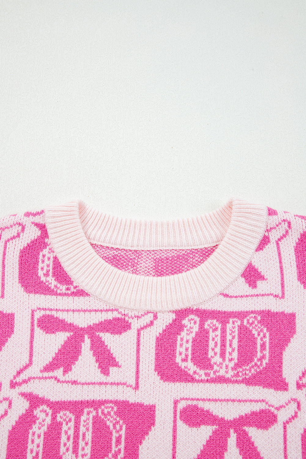 Western Bows & Horseshoes Drop Shoulder Sweater