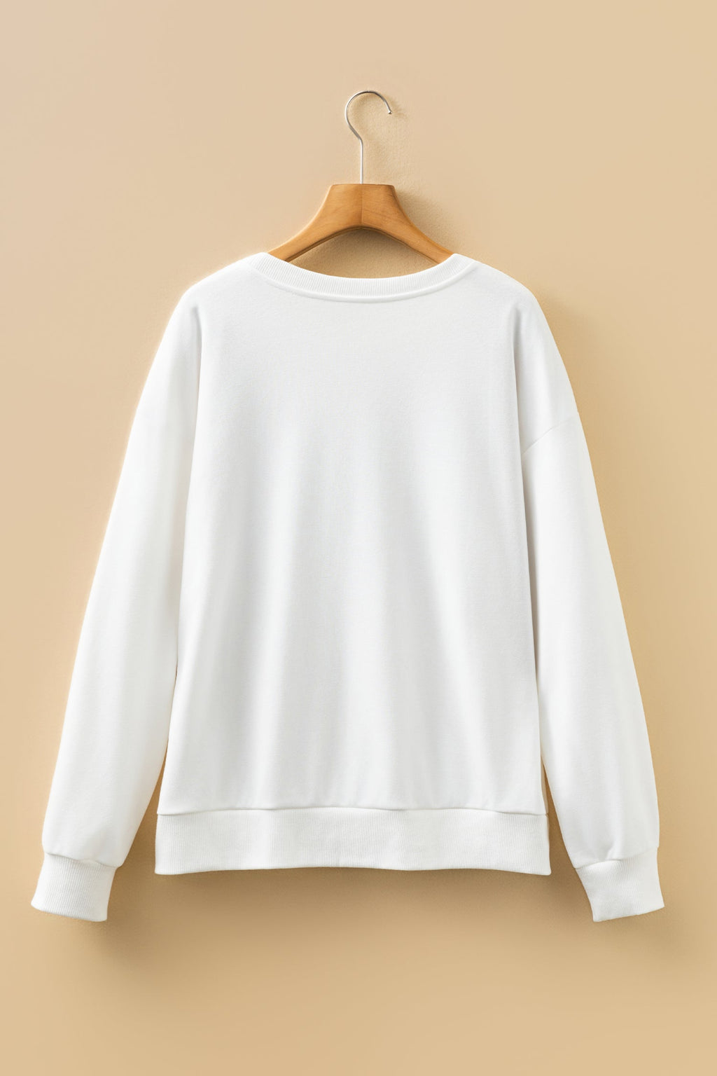 Womens White Merry Christmas Graphic Sweatshirt Plaid Lettering - Image 2