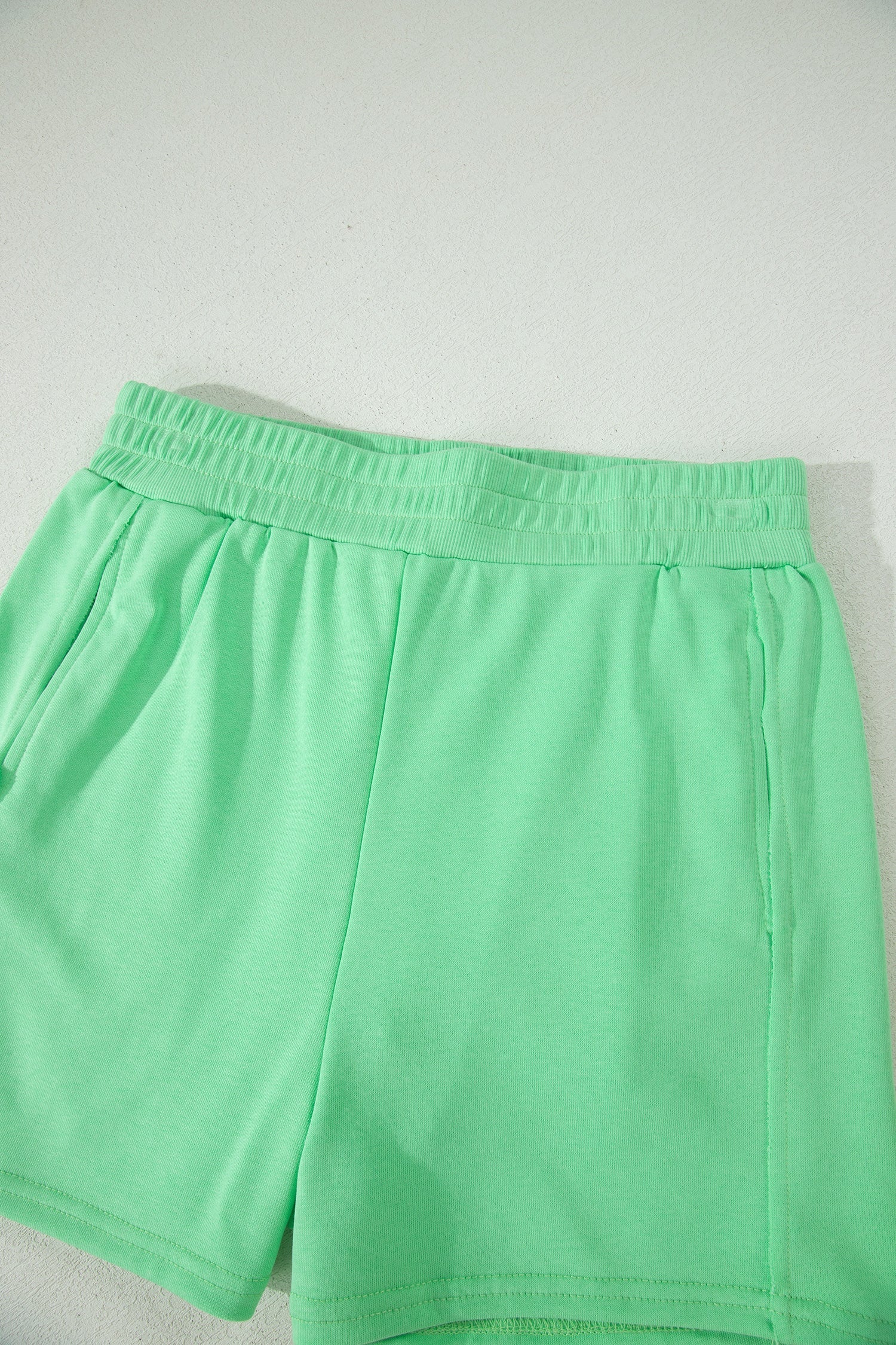 Women's Solid Ribbed Tank Top and High-Waist Shorts Set