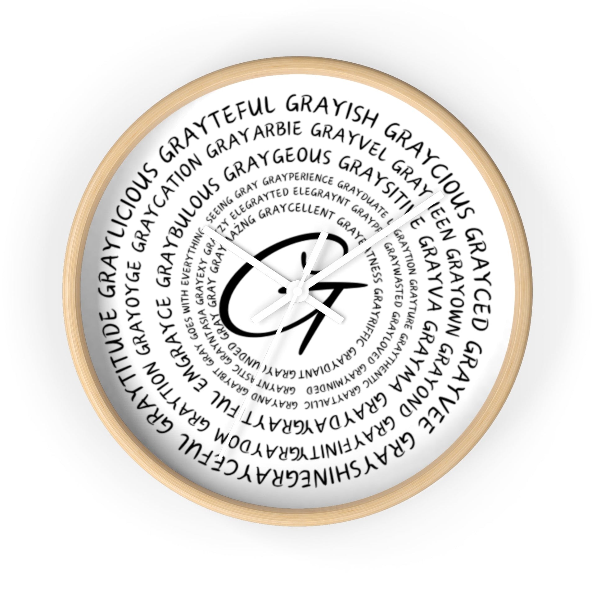 Wooden Clock Embracing Gray Hair Positivity