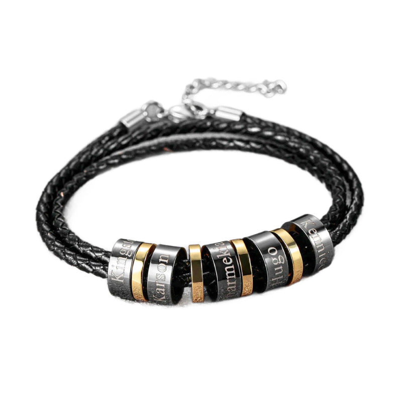 Men's Braided Leather Cord Bracelet