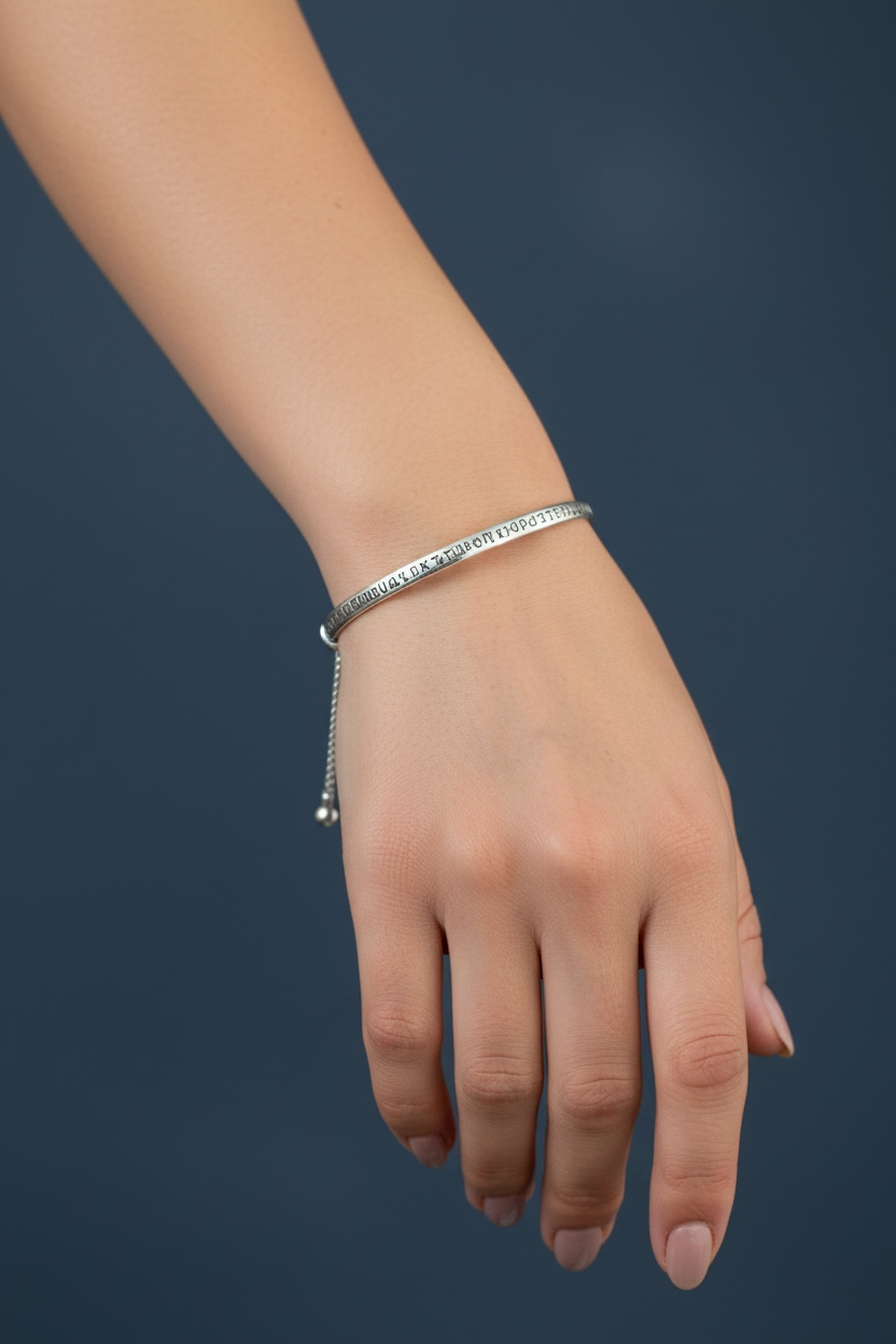 Armenian Alphabet Bracelet – 14K Gold Engraved Bangle