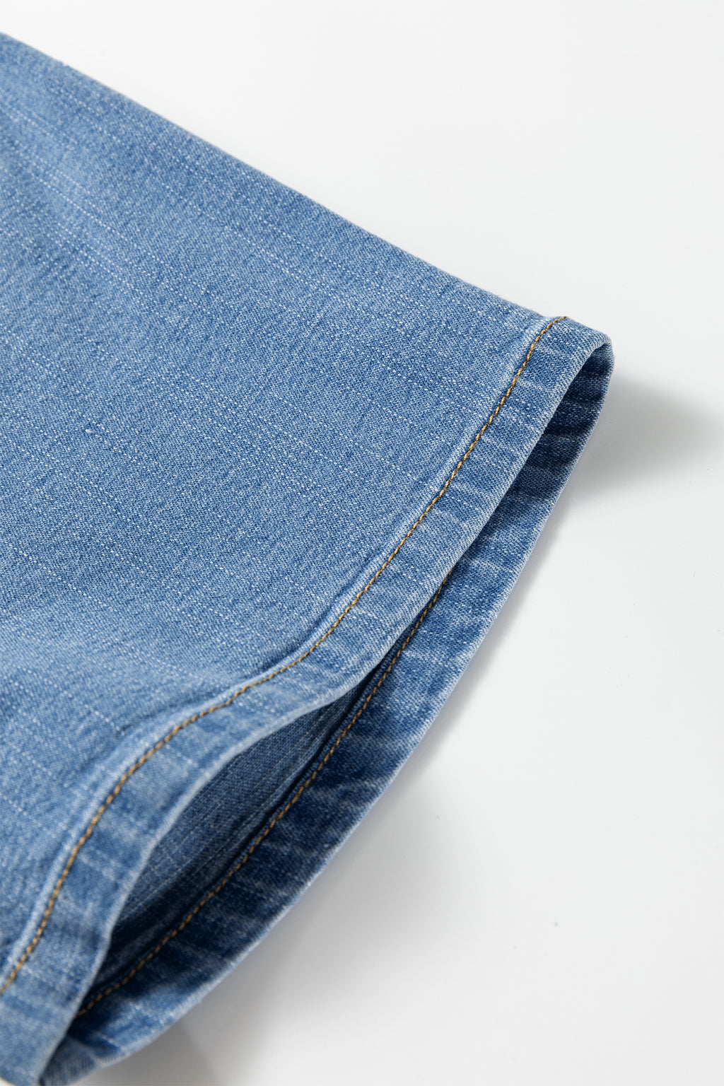 Myosotis Elastic Waist Short Sleeve Denim Mini Dress