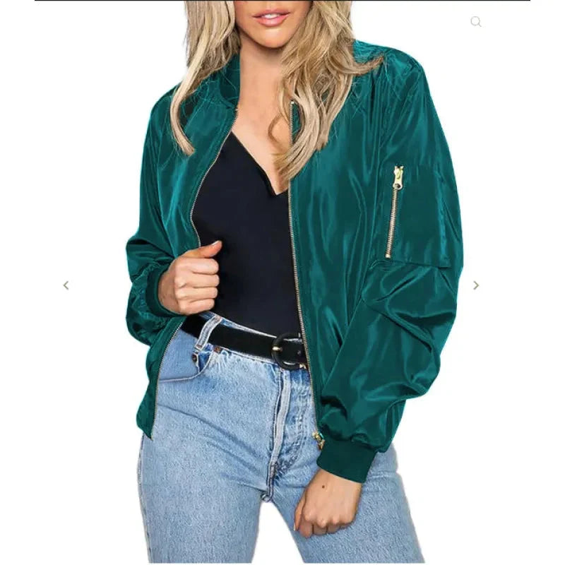 Women's Minimalist Color-Block Zip Jacket