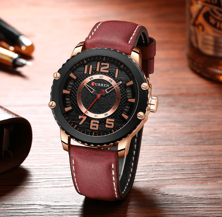 Men's Sporty Waterproof Chronograph Watch with Large Number Details