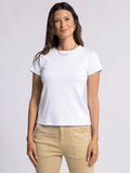 Lexi Tee in White featuring a crew neckline and relaxed cotton fit