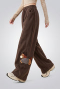 Bear-Detail Wide-Leg Cotton-Blend Sweatpants