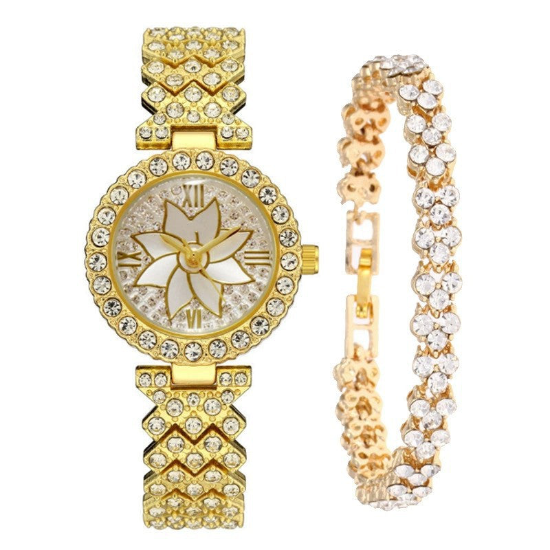 Fashionable Bracelet Watch, Diamond-encrusted Womens Watch Quartz Watch