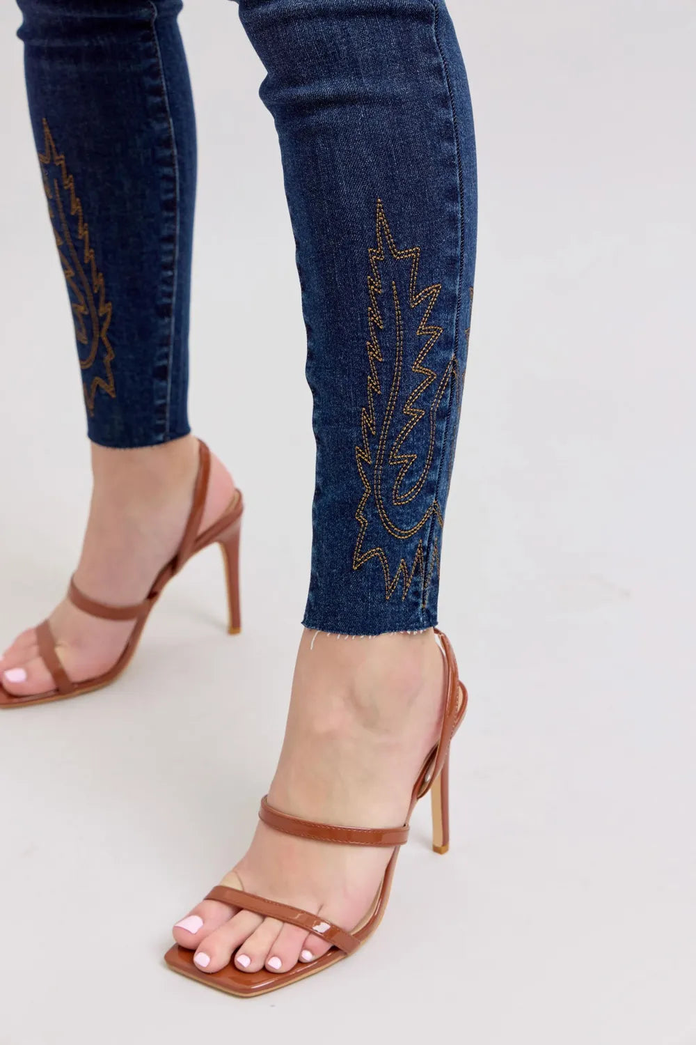 Judy Blue Embroidered High Rise Skinny Jeans | Cotton Blend