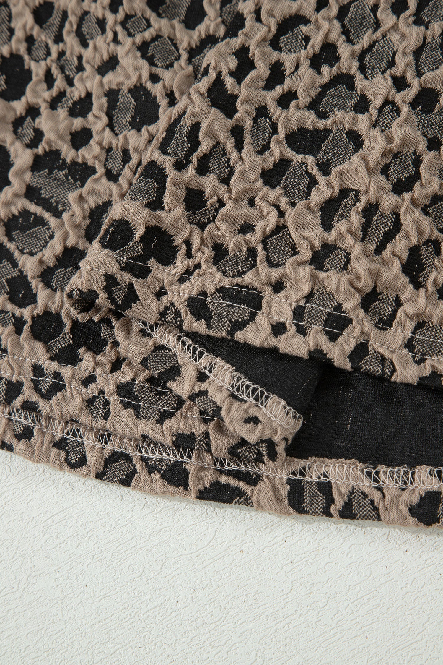 Leopard Textured Sleeveless Mini Dress