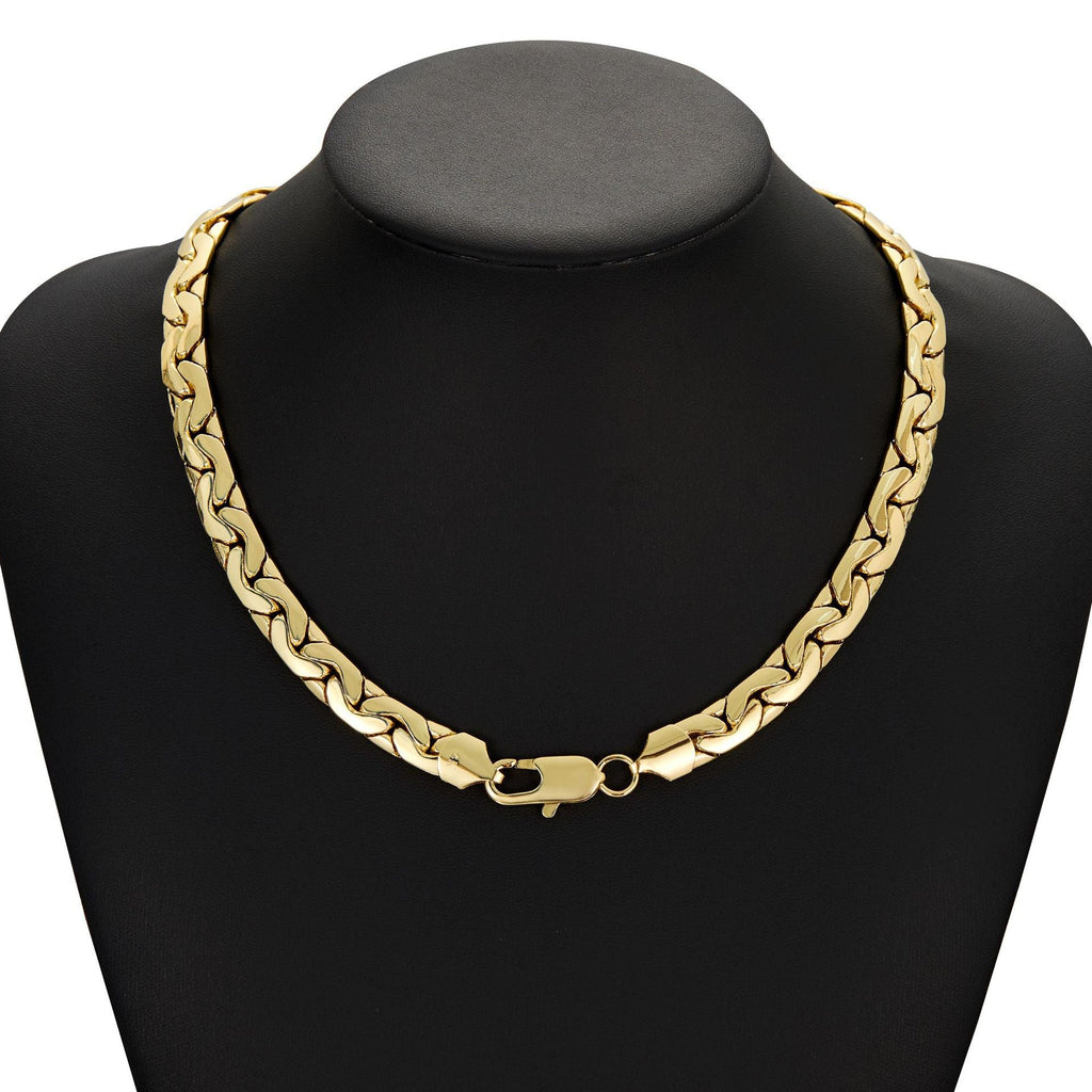 Mens Titanium Steel Hip-Hop Polished Gold Snake Chain