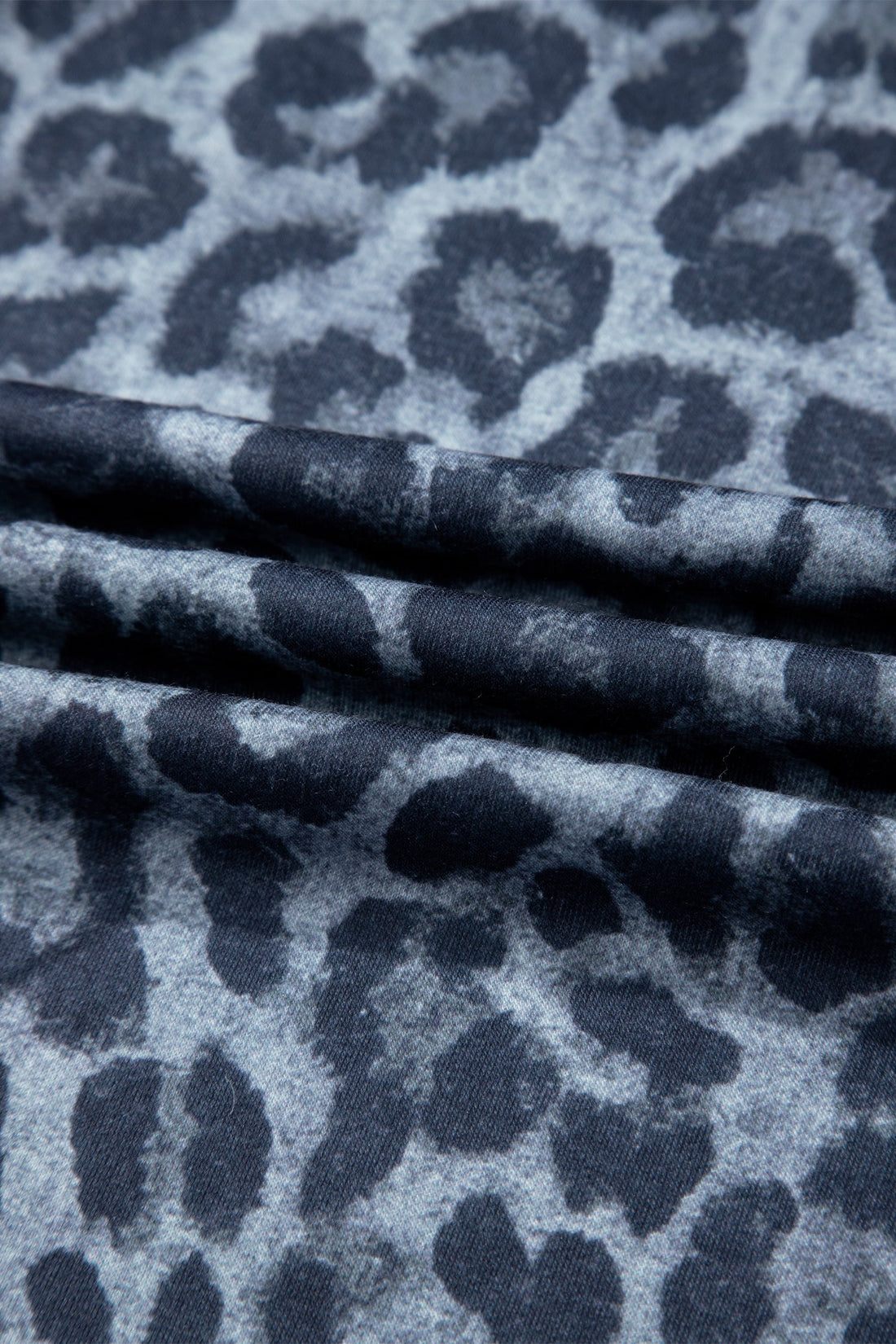 Leopard Frilled Drawstring Waist Wide Leg Pants