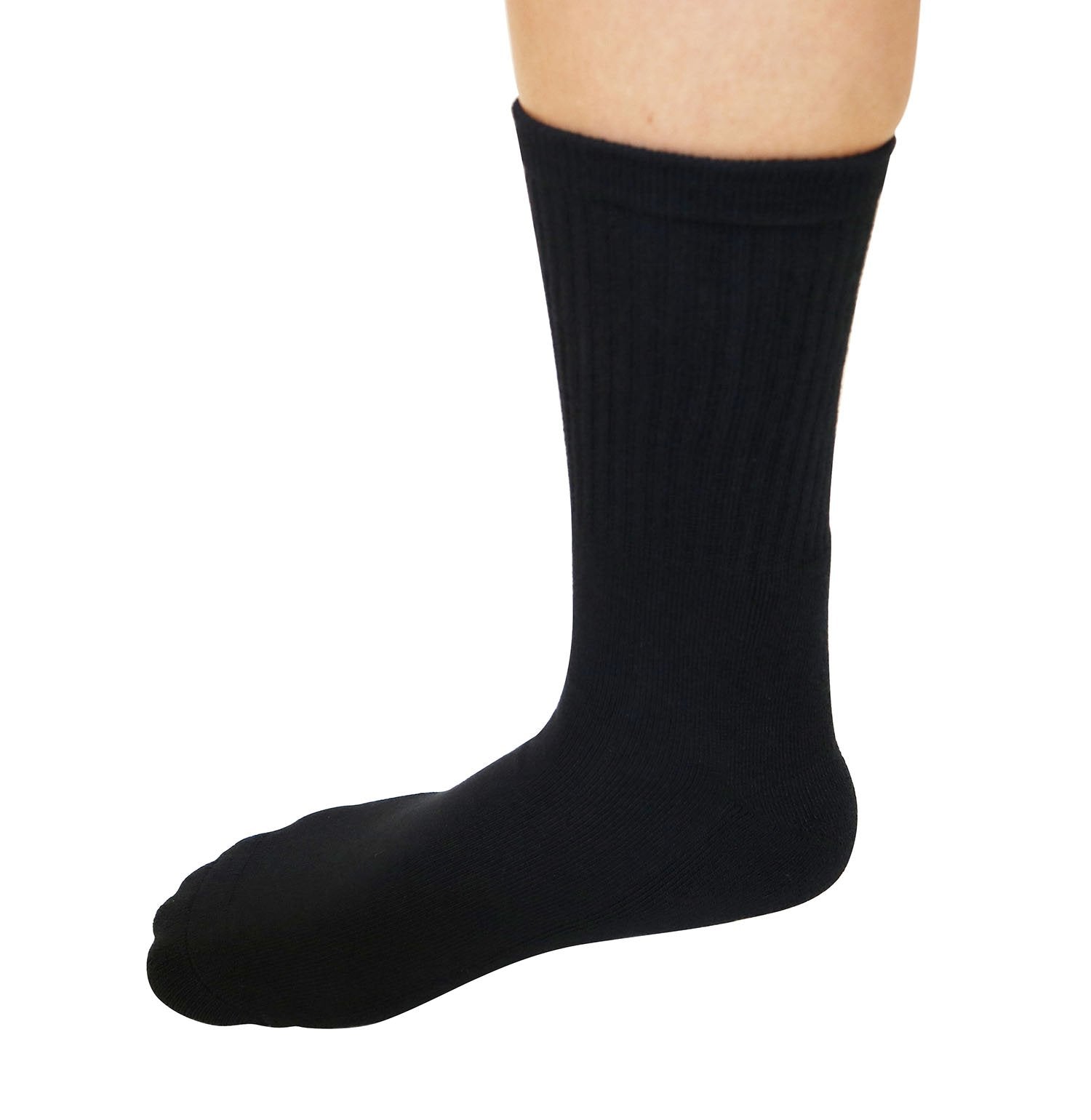 Black Bamboo Viscose 3/4 Crew Socks