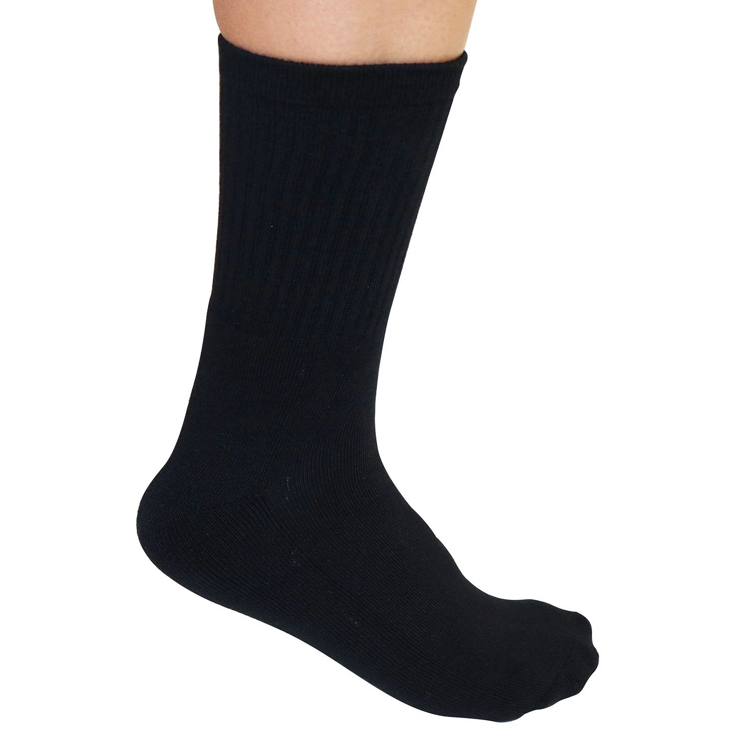 Black Bamboo Viscose 3/4 Crew Socks