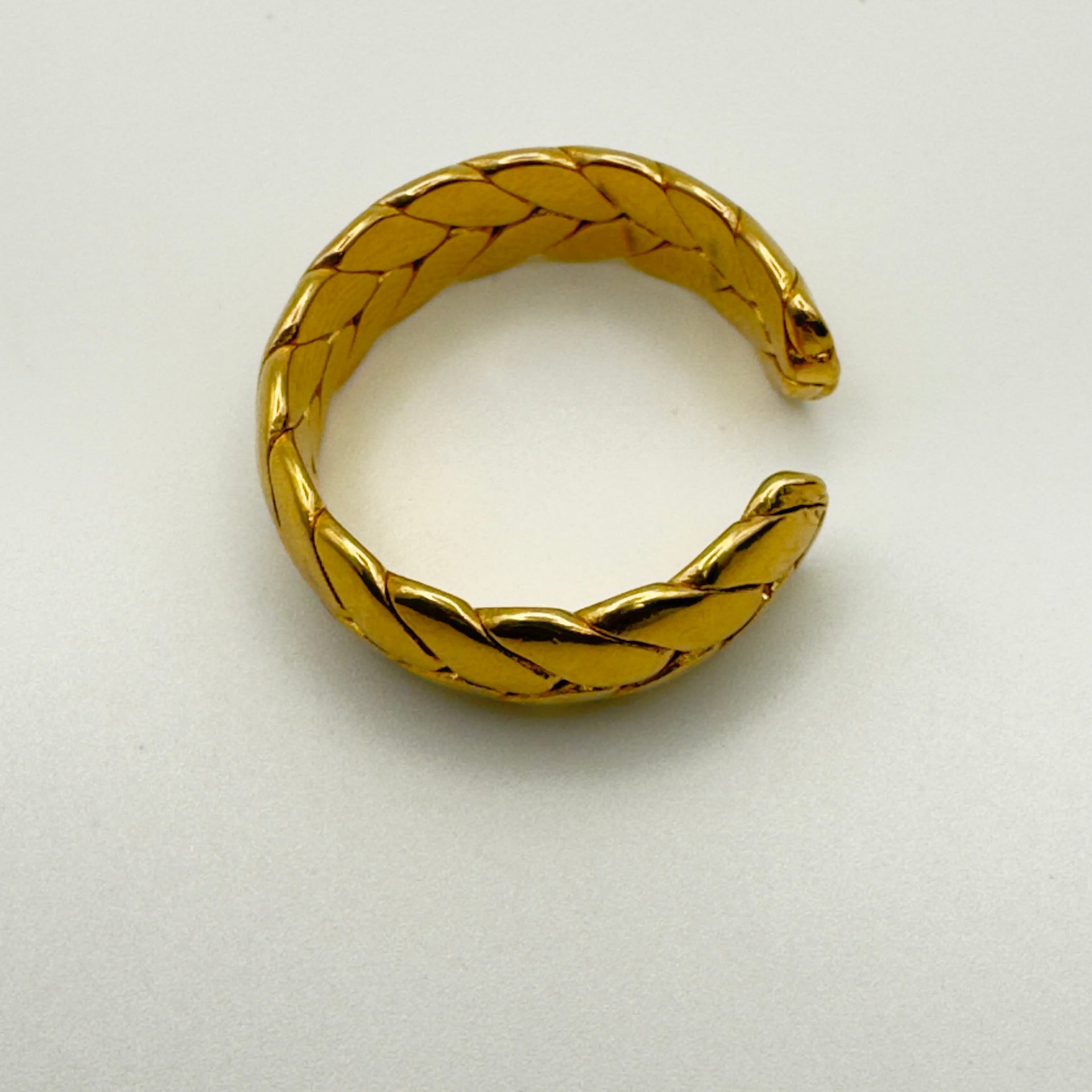 Hypoallergenic Gold Played Cuban Ring - Nickel Free Stainless Steel Jewelry for Sensitive Skin