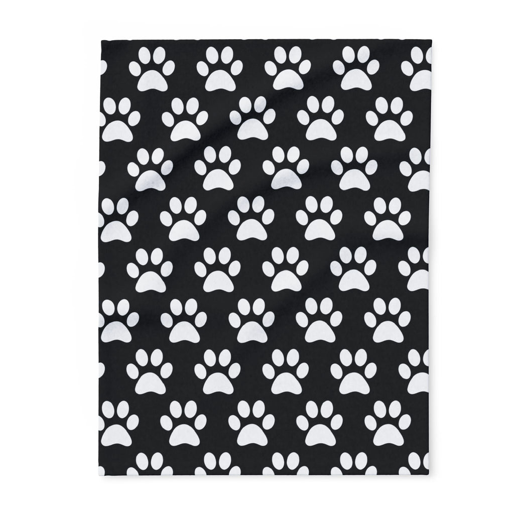Cozy Paw Print Arctic Fleece Dog Blanket