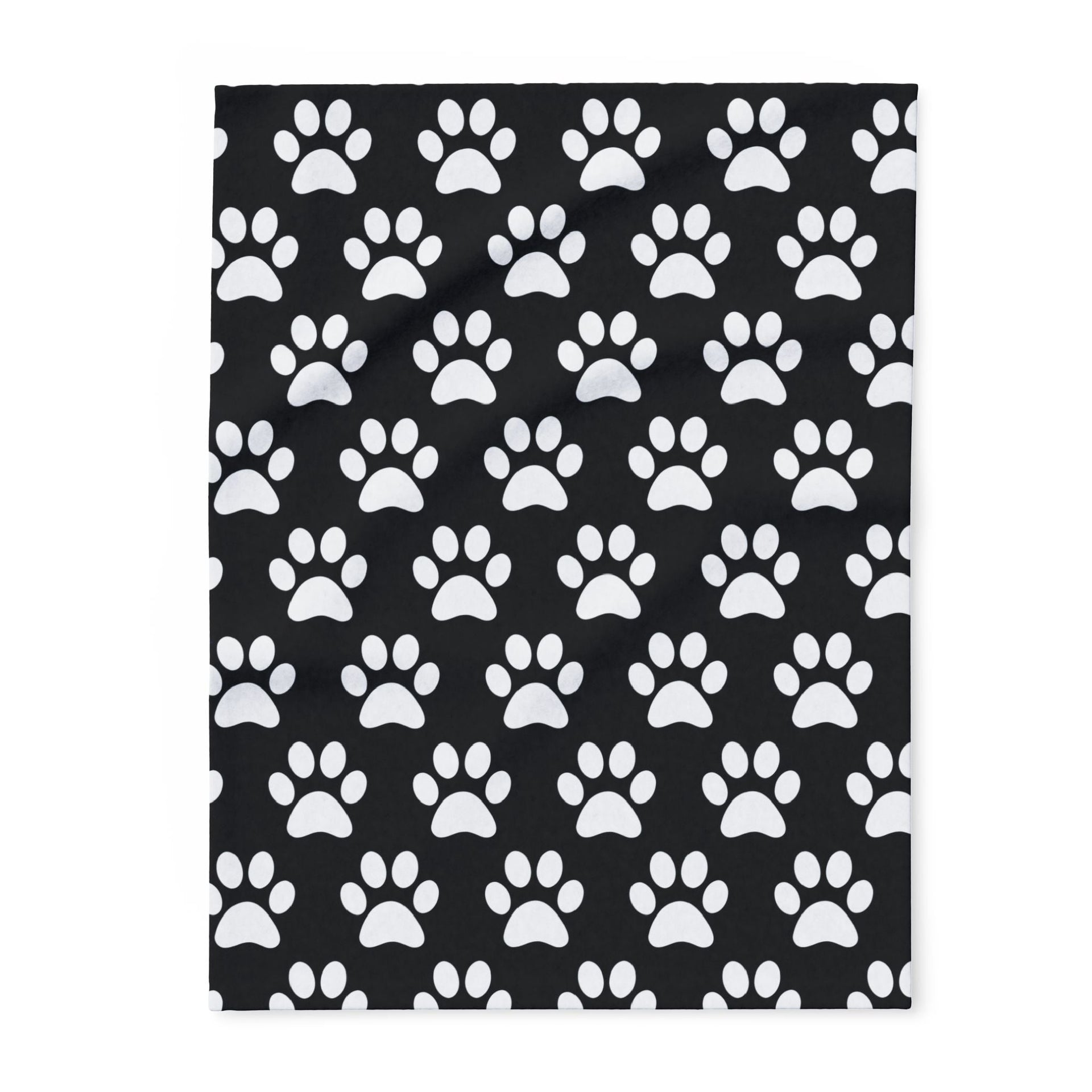 Cozy Paw Print Arctic Fleece Dog Blanket
