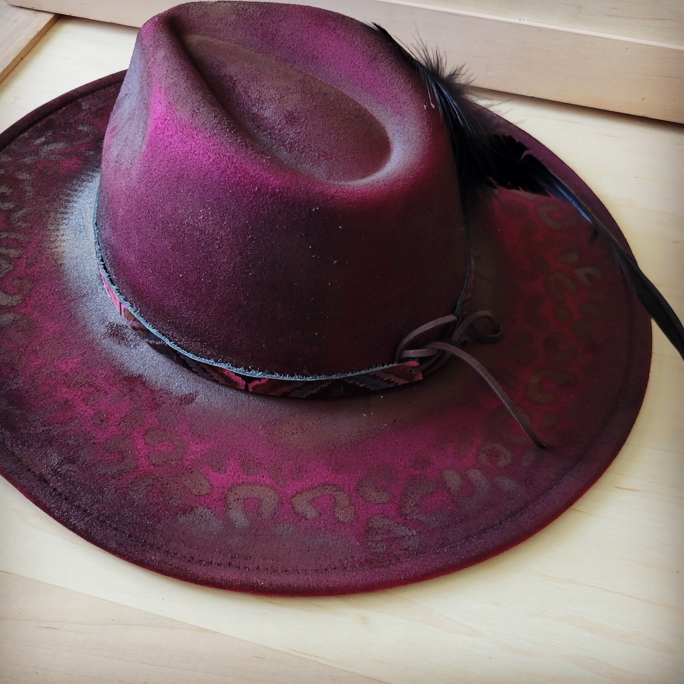 CUSTOM Hand-Painted Cowgirl Western Boho Hat A123