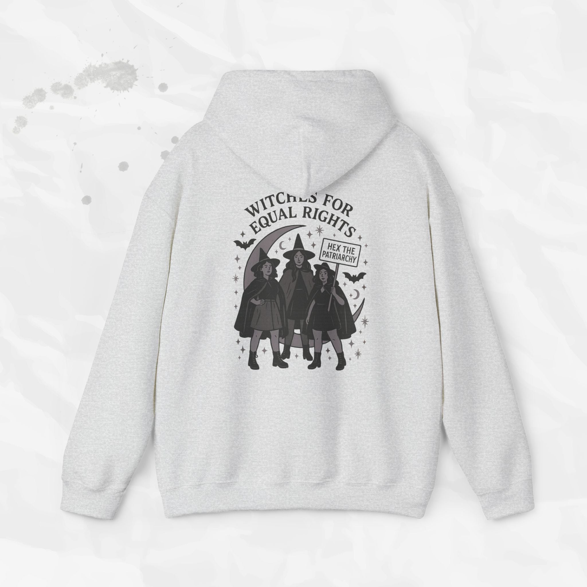 Witches for Equal Rights Graphic Hoodie in Grey or Blue - Image 2