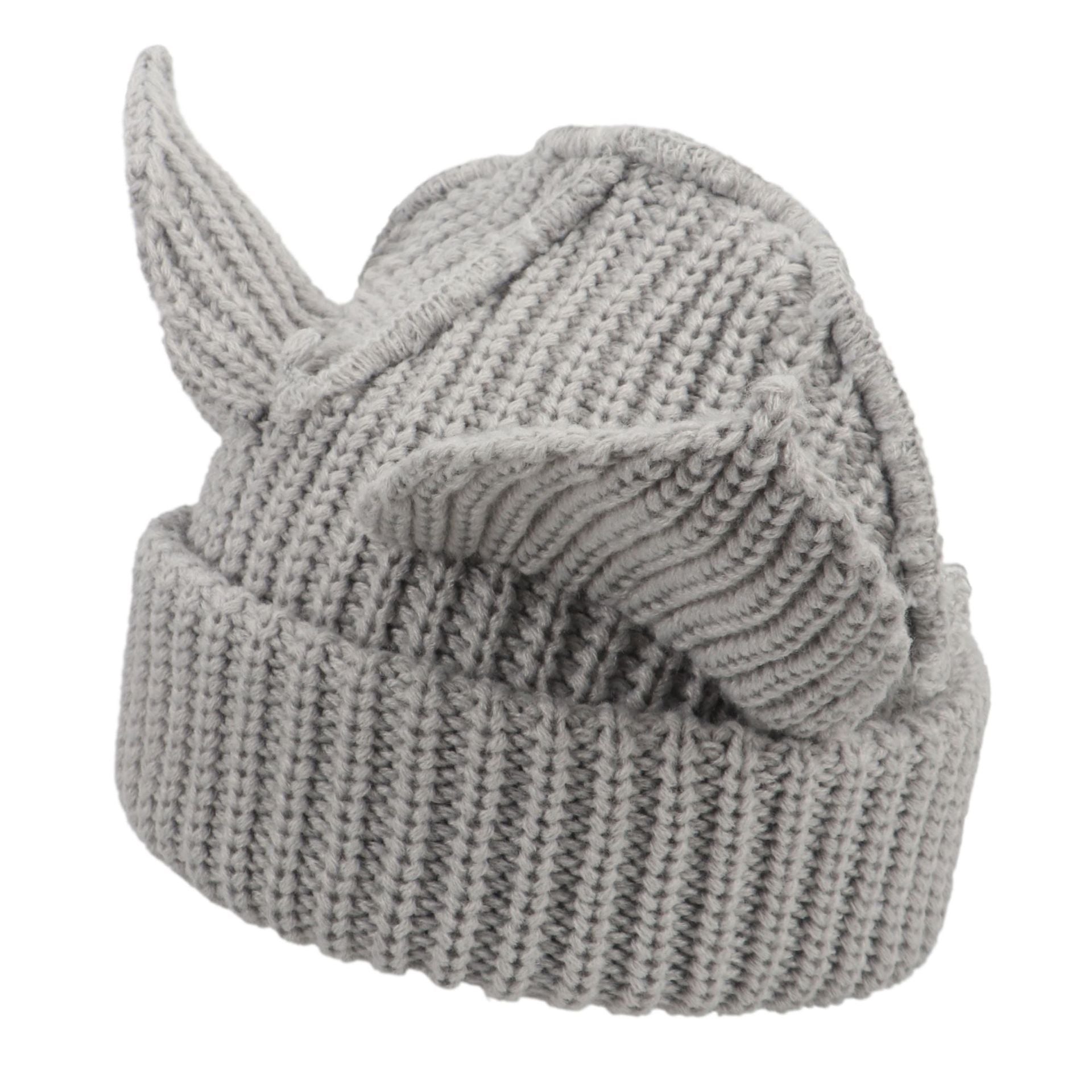 Women’s Thickened Acrylic Knitted Hat with Devil Ears | Cozy Beanie
