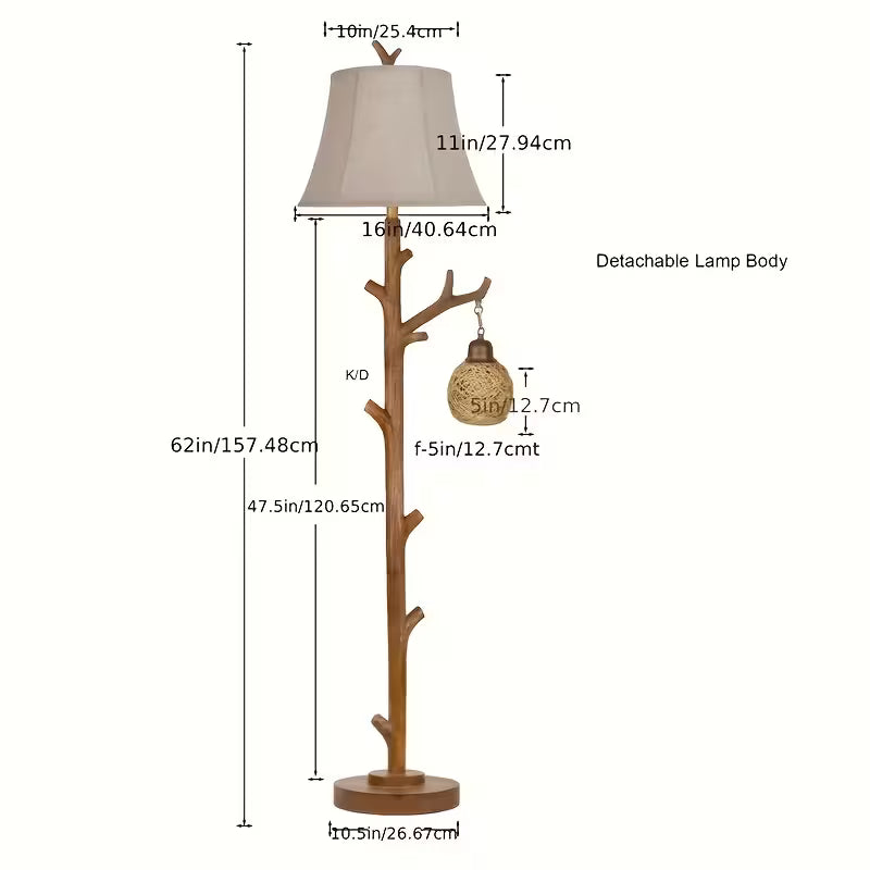 62in Modern Tree-Shaped Floor Lamp with Rotary Switch