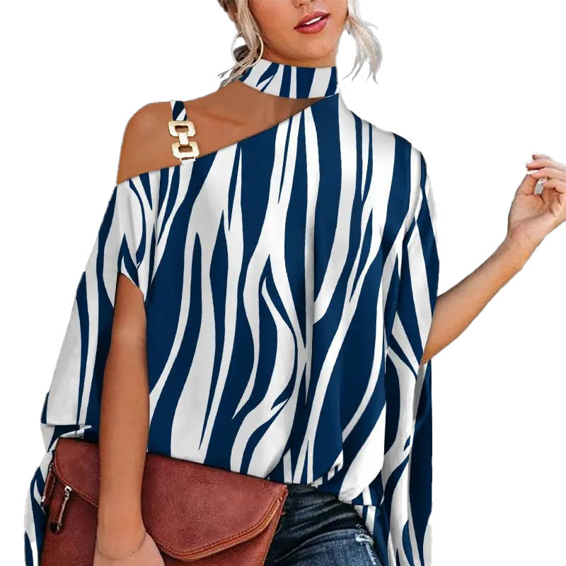 Women Tropical Print Halter Neck Sleeveless Summer Vest Top