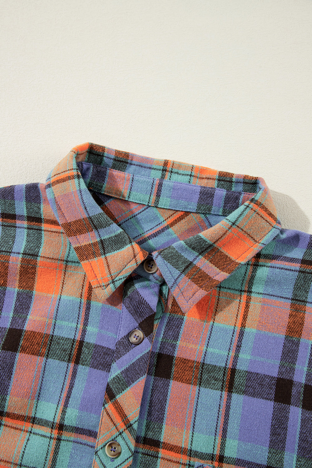 Women's Red Plaid Print Drop Sleeve Loose Shirt Casual Top